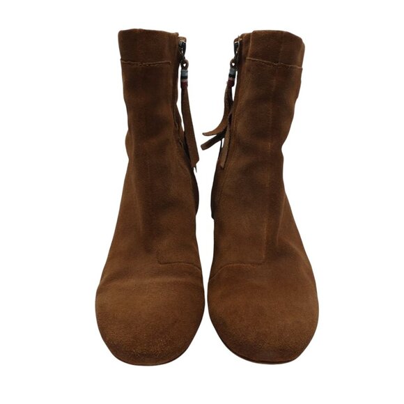 Toms Evie Brown Suede Heeled Ankle Boots Womens 7.5 - Picture 6 of 13